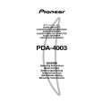 PIONEER PDA-4003 Instrukcja Obsługi