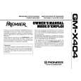 PIONEER GMX404 Instrukcja Obsługi