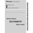 PIONEER GEX-P6400TVP Instrukcja Obsługi