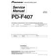 PIONEER PD-F407/RFXJ Instrukcja Serwisowa