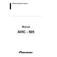 PIONEER AVIC-505 Instrukcja Obsługi