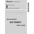 PIONEER GEX-P6400TV Instrukcja Obsługi