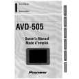 PIONEER AVD-505 Instrukcja Obsługi