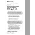 PIONEER VSX-518-K/KUCXJ Instrukcja Obsługi
